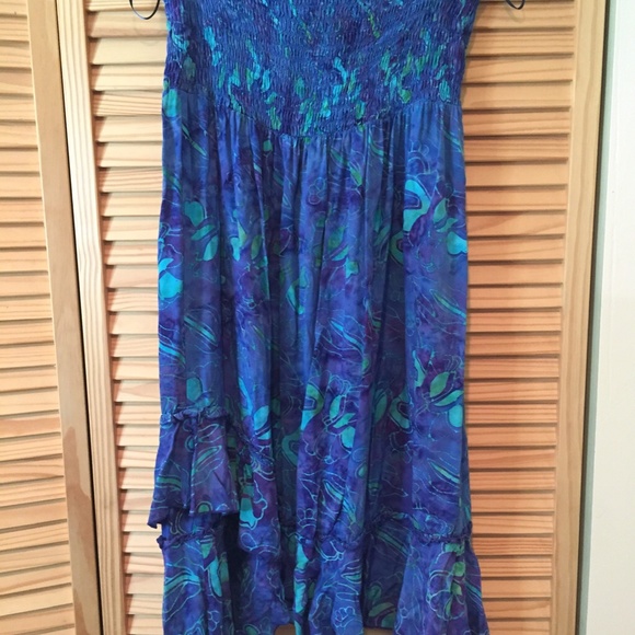 Beautiful Handpainted Batik smocked Tube-top Dress - Picture 2 of 11